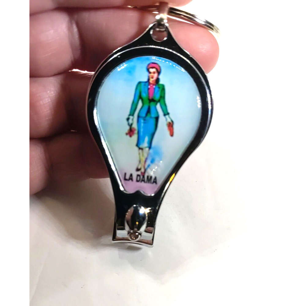La Dama Finger Nail Clippers File Keychain Bottle Opener - Picture 2 of 9
